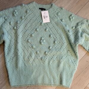 Mint Green Textured Women's Sweater